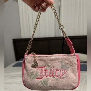 Juicy Couture Pink Shoulder Bag with Gold Chain